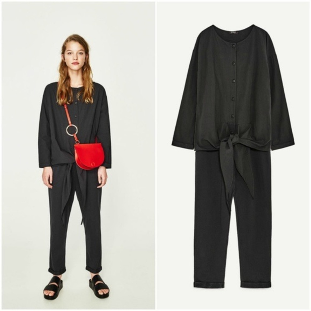 NWT Zara Tie Waist Jumpsuit